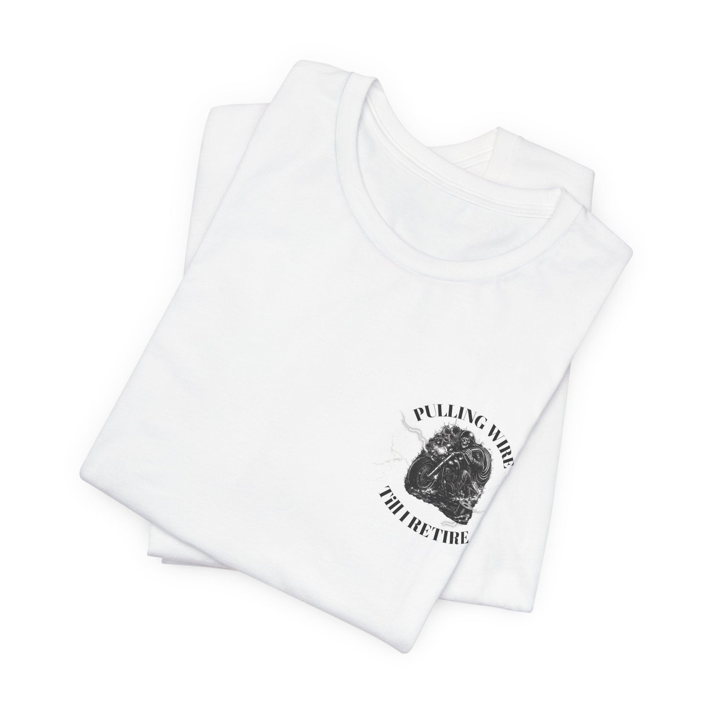 Pulling Wire Till I Retire Tee - Electrical Lineman Vintage Skull T-Shirt