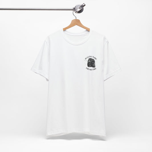 Pulling Wire Till I Retire Tee - Electrical Lineman Vintage Skull T-Shirt