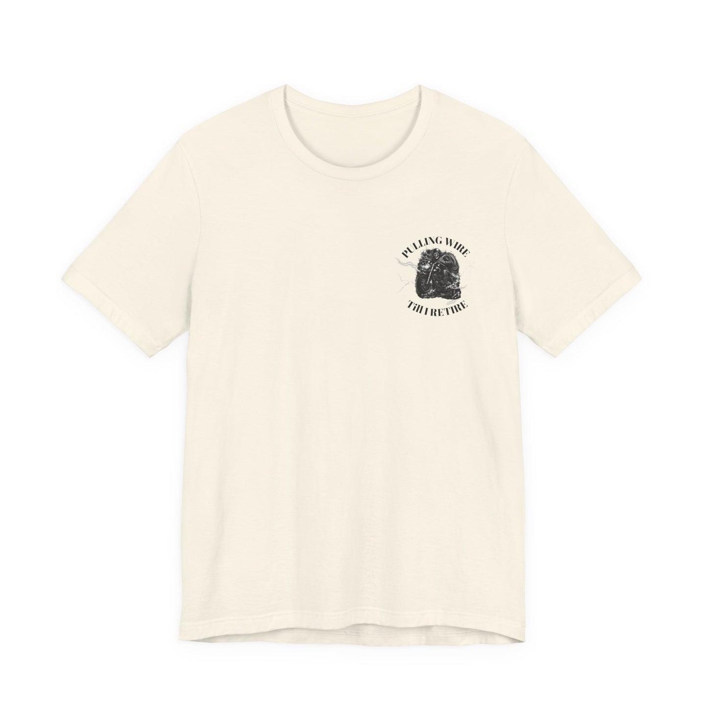 Pulling Wire Till I Retire Tee - Electrical Lineman Vintage Skull T-Shirt
