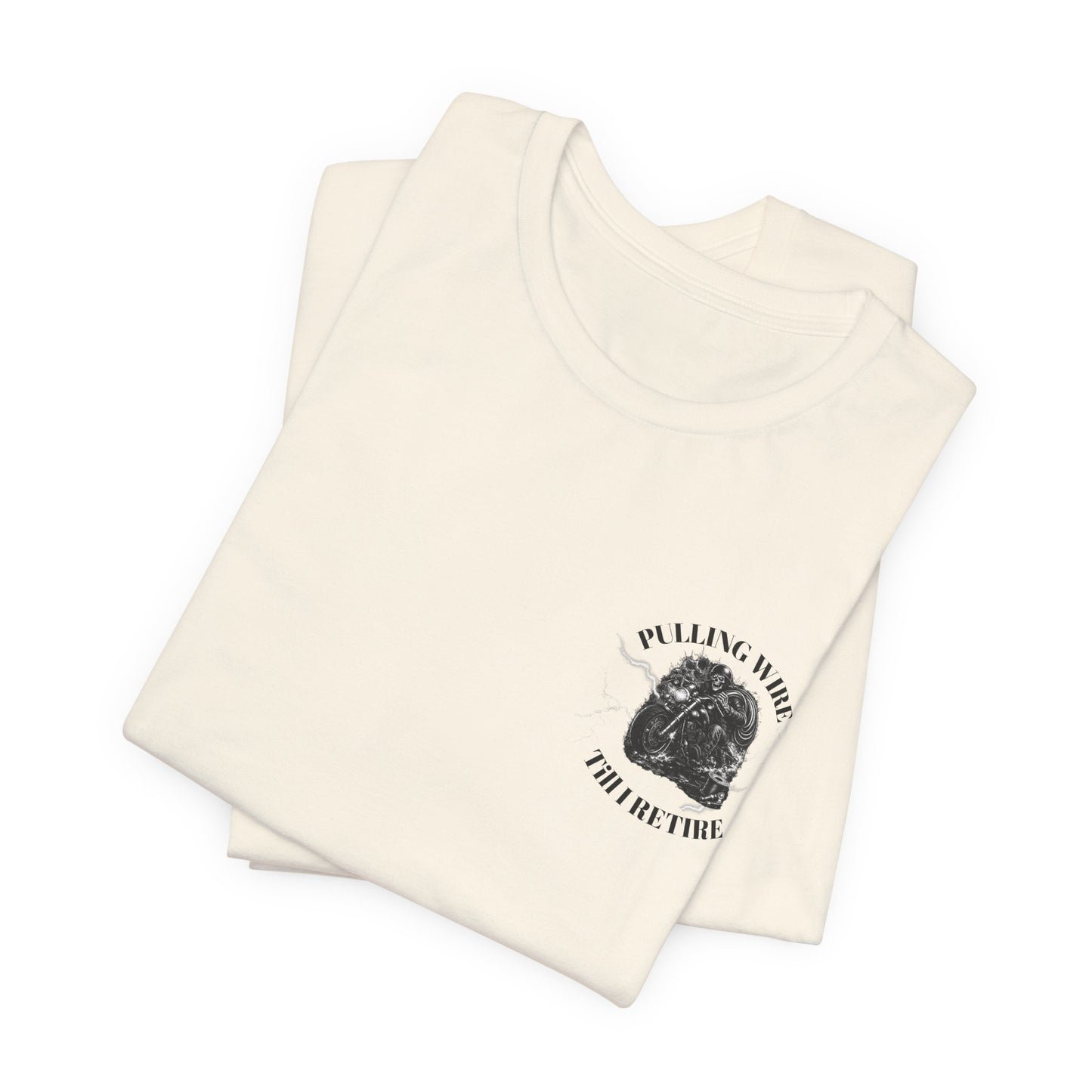 Pulling Wire Till I Retire Tee - Electrical Lineman Vintage Skull T-Shirt
